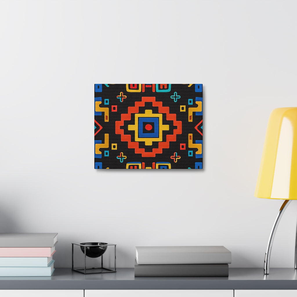 Bold Geometric Aztec Stretched Canvas Wall Art