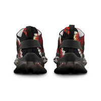 Men's Mesh Snakeskin Print Sneakers