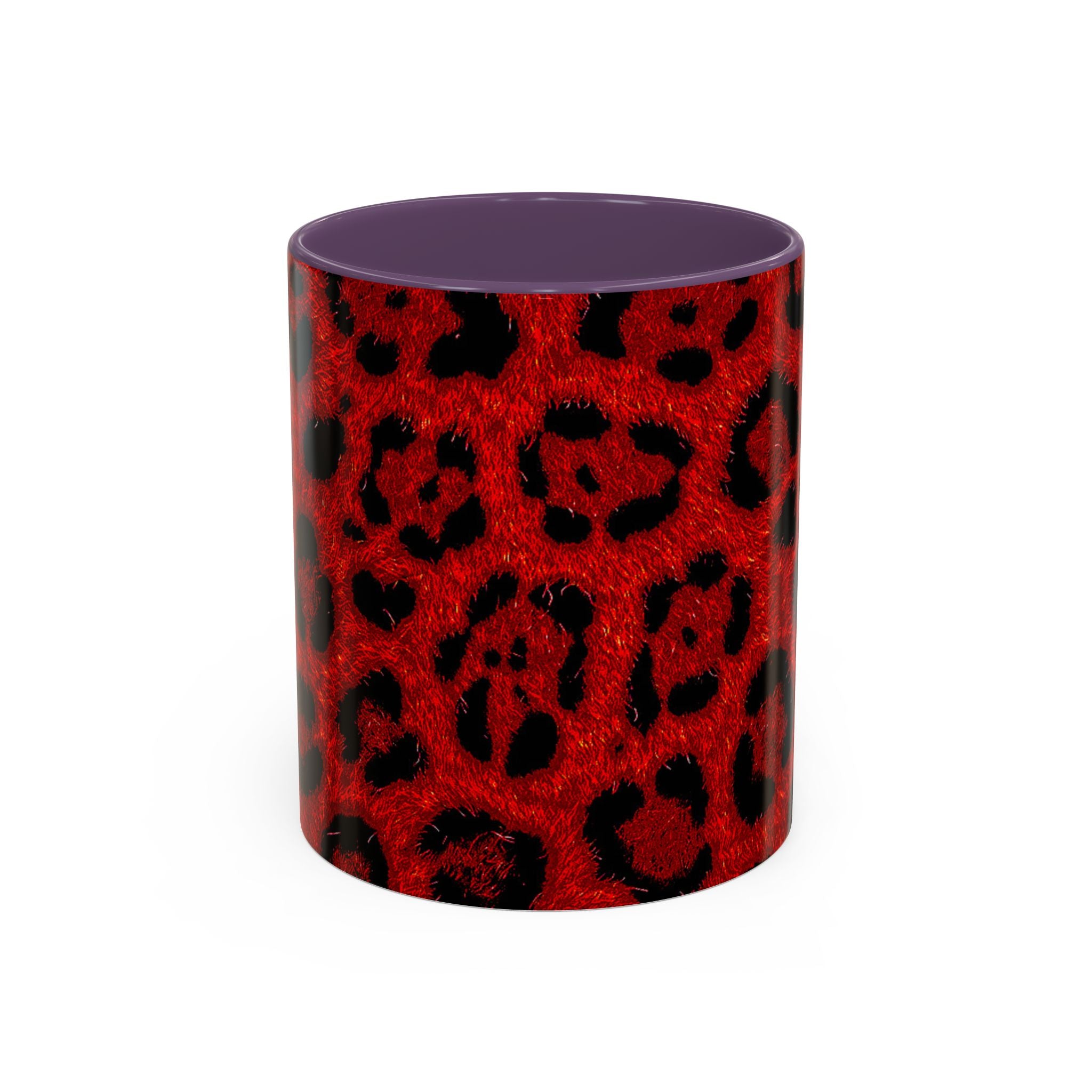 Red Leopard Print Accent Coffee Mug (11/15oz)