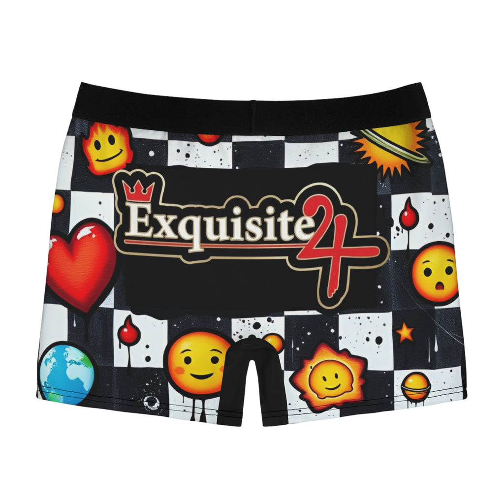 Exquisite 24 Emoji Checkerboard Boxer Briefs