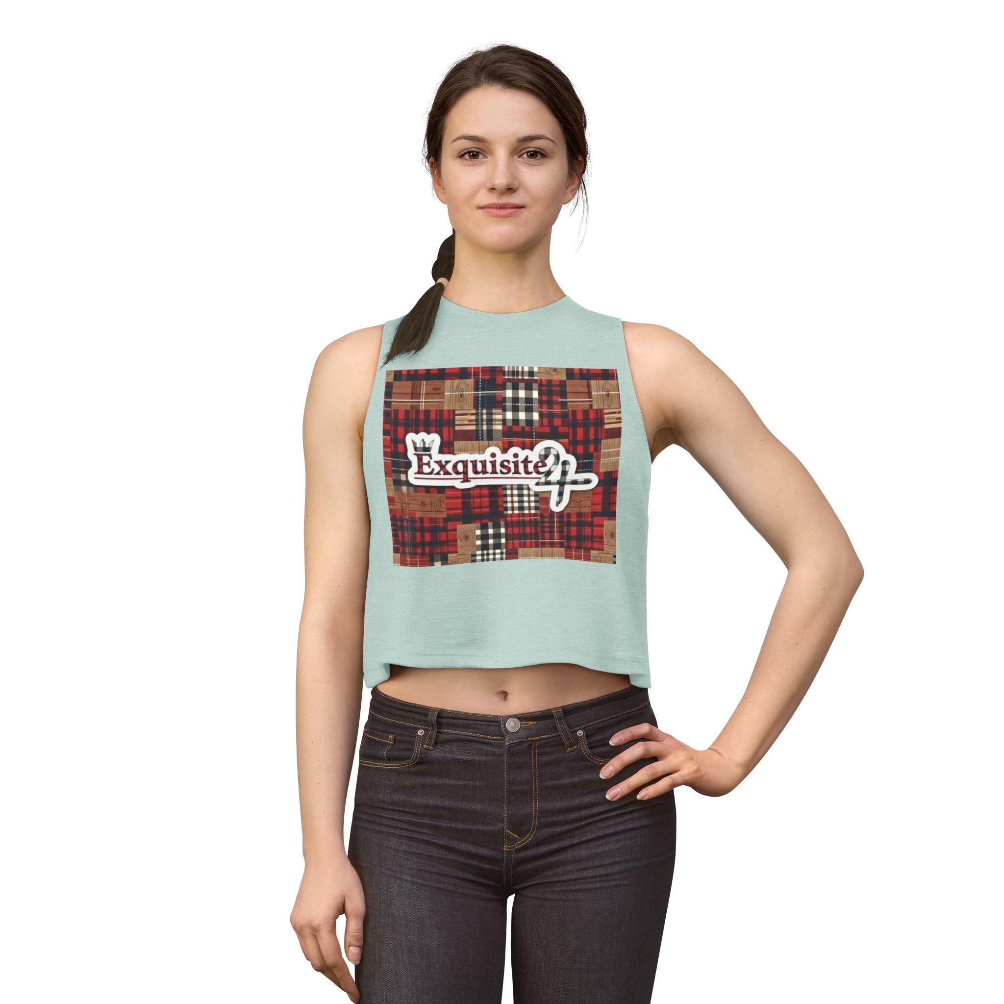 Exquisite 24 Plaid Graphic Women's Crop Top