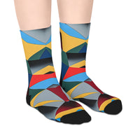 Geometric Colorblock Mid-Length Socks