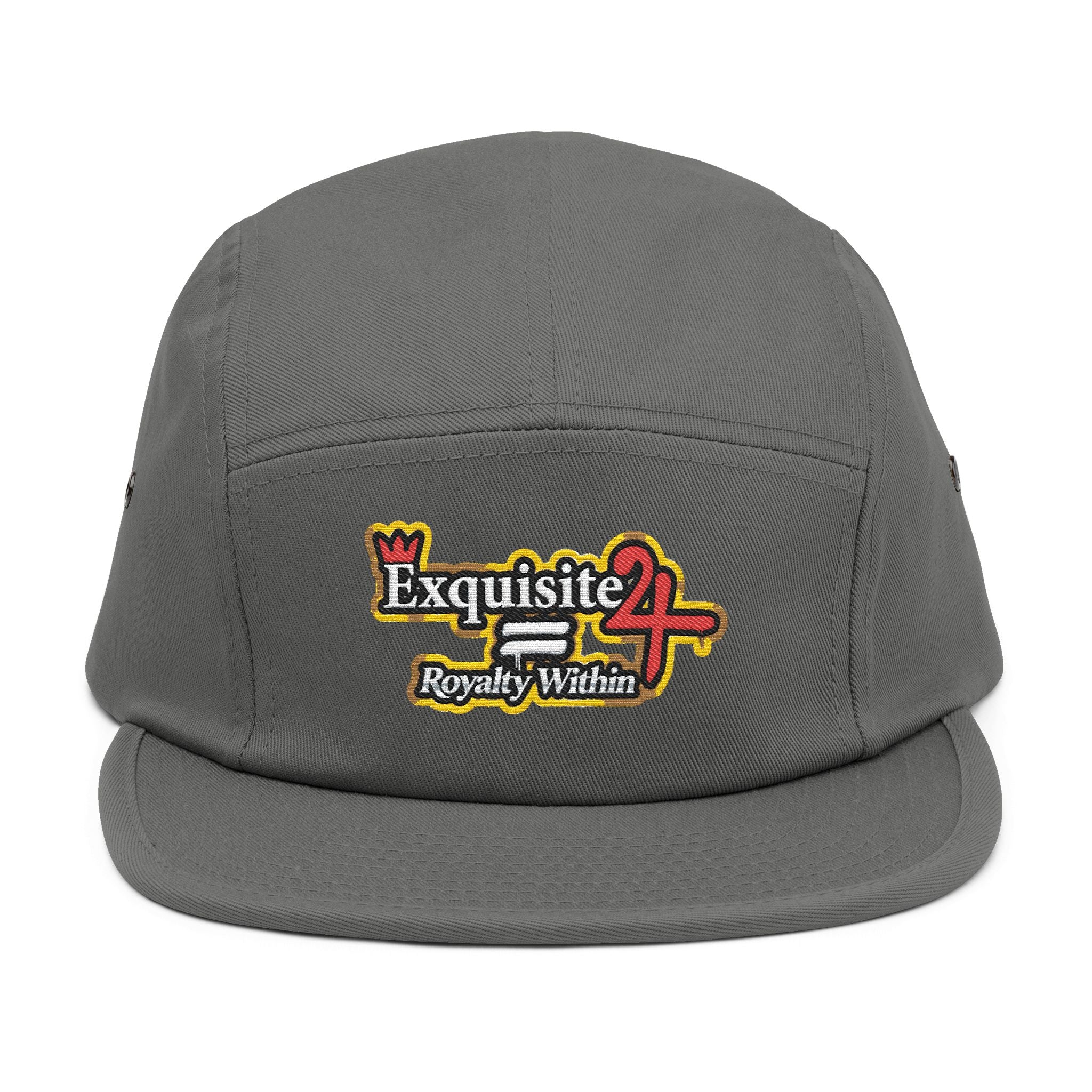 Embroidered 5-Panel Cap — 'Exquisite 24' Logo Streetwear Hat