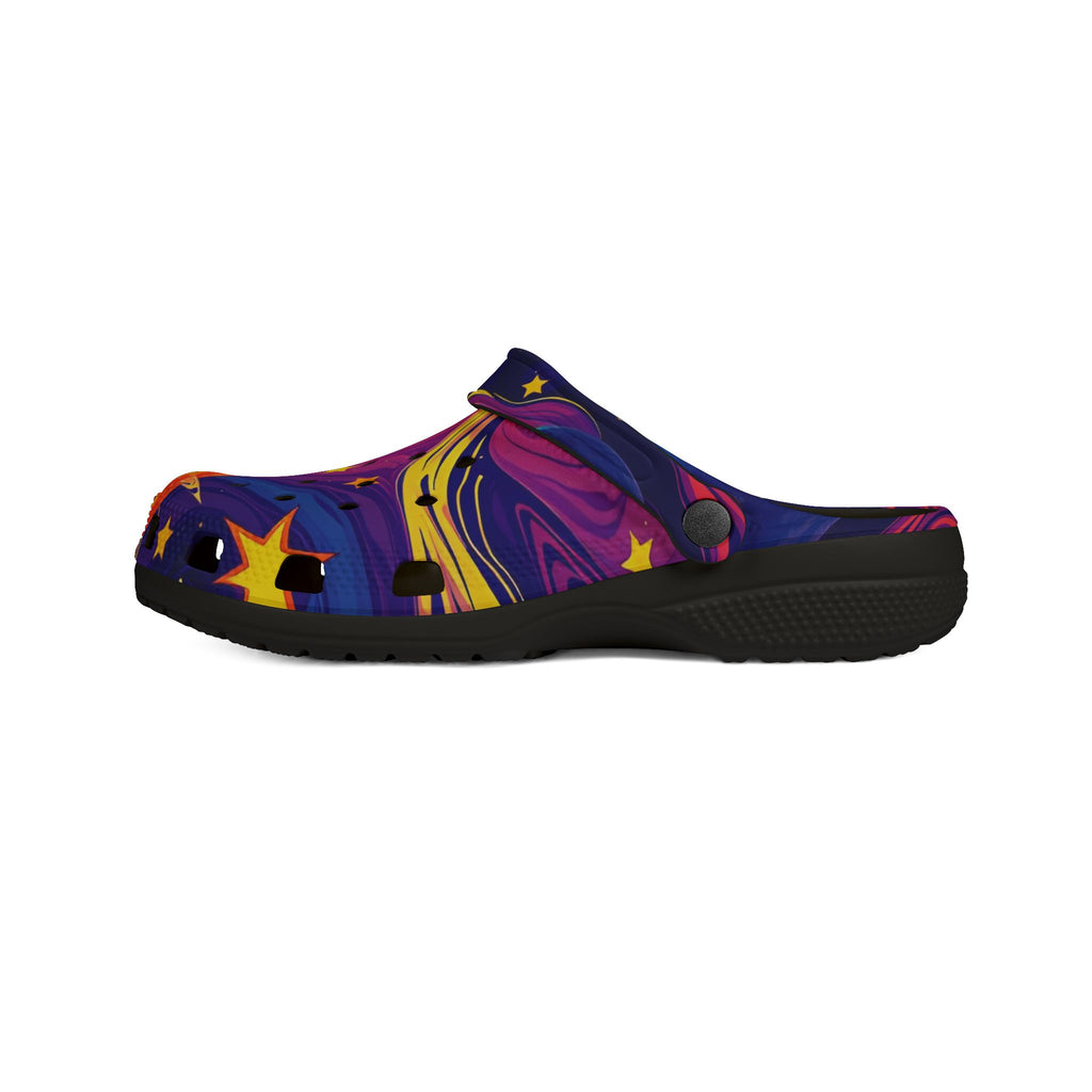 Galaxy Sunset Foam Clogs — Vibrant Space-Themed EVA Slip‑Ons