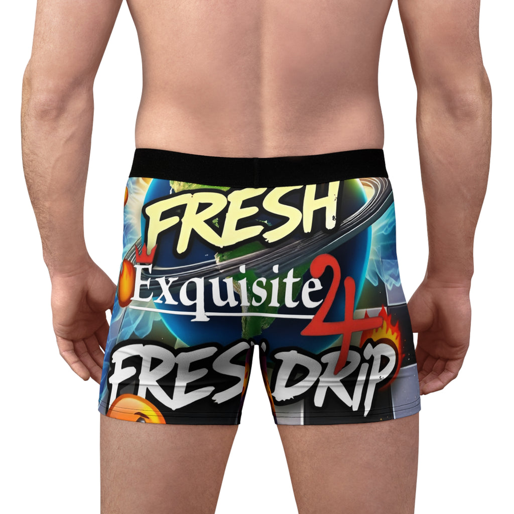 Men's Cosmic Vibes "Fresh Drip" Boxer Briefs (AOP)