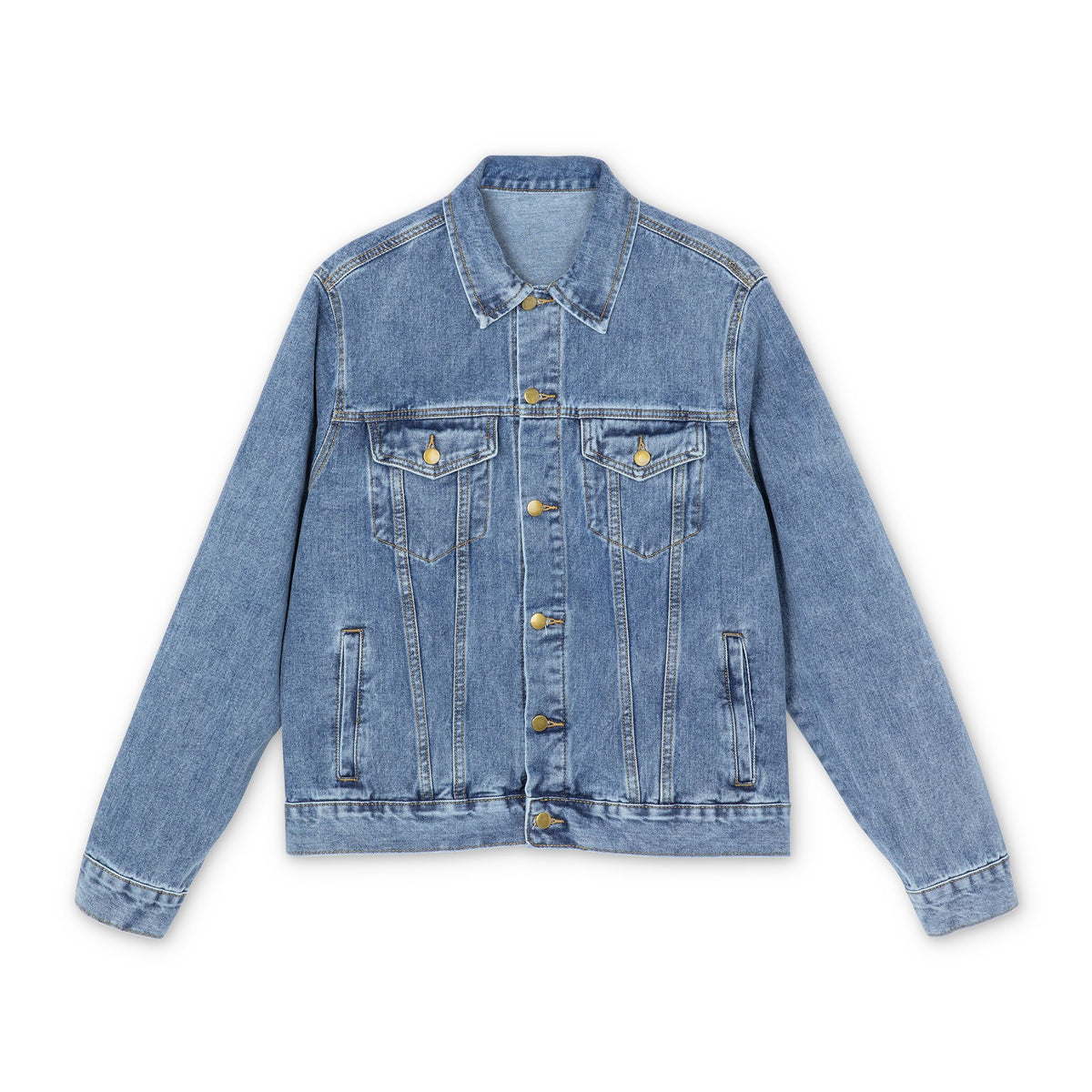 Denim Jacket — Exquisite 24 Logo Back Graphic Men's Jean Jacket