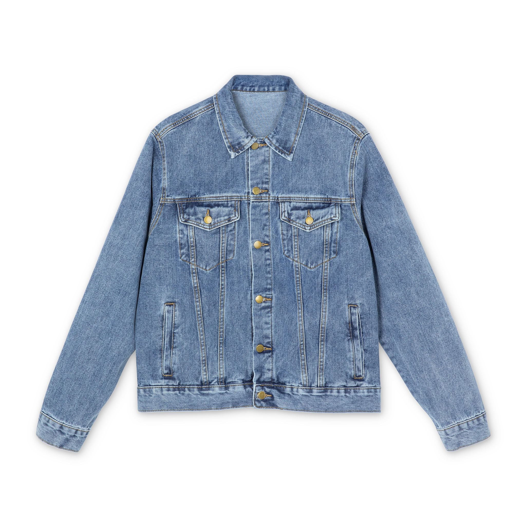 Denim Jacket — Exquisite 24 Logo Back Graphic Men's Jean Jacket