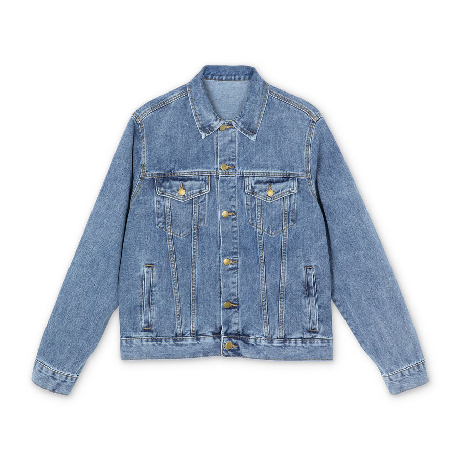 Denim Jacket — Exquisite 24 Logo Back Graphic Men's Jean Jacket