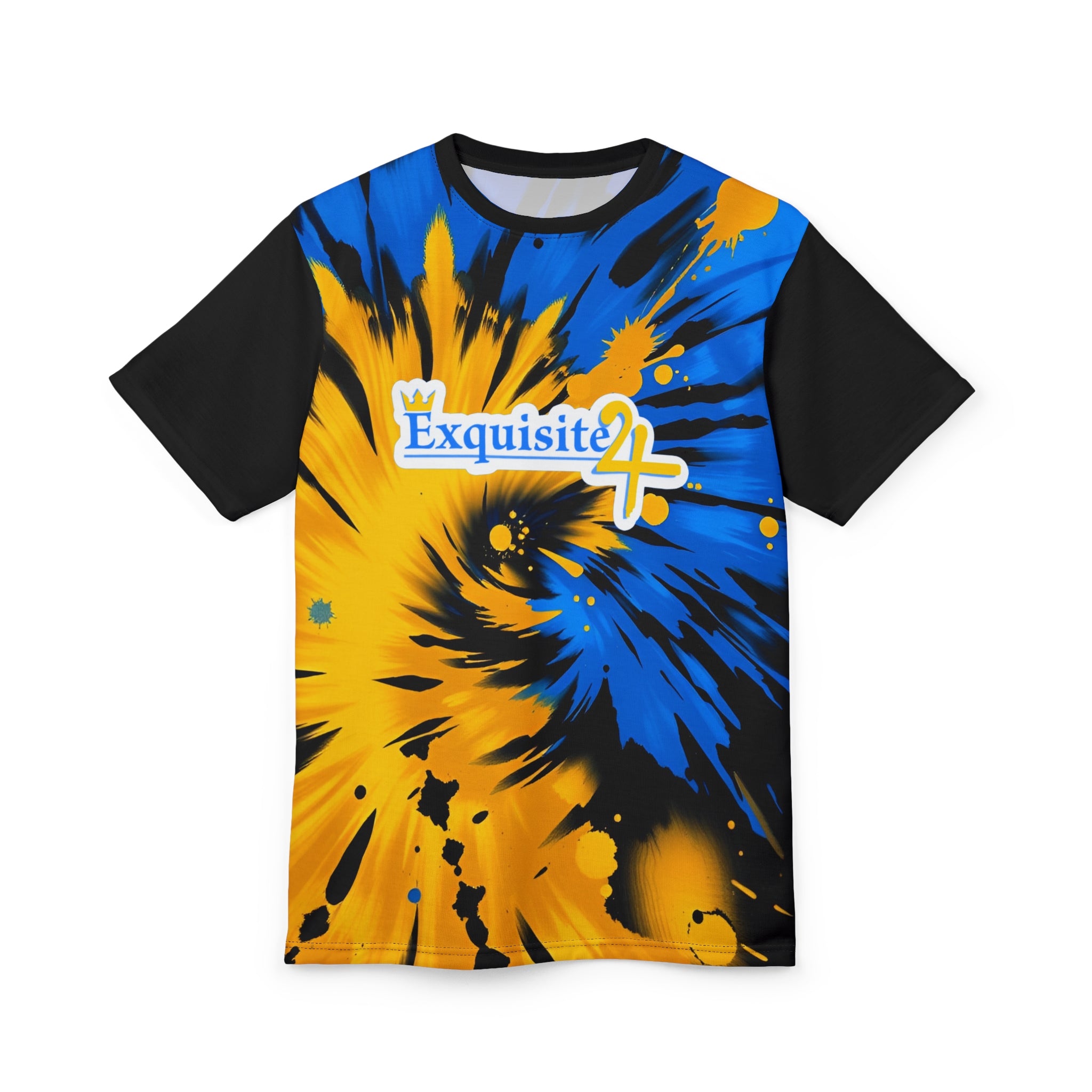 Exquisite 24 Tie-Dye Blue & Yellow Swirl Tee