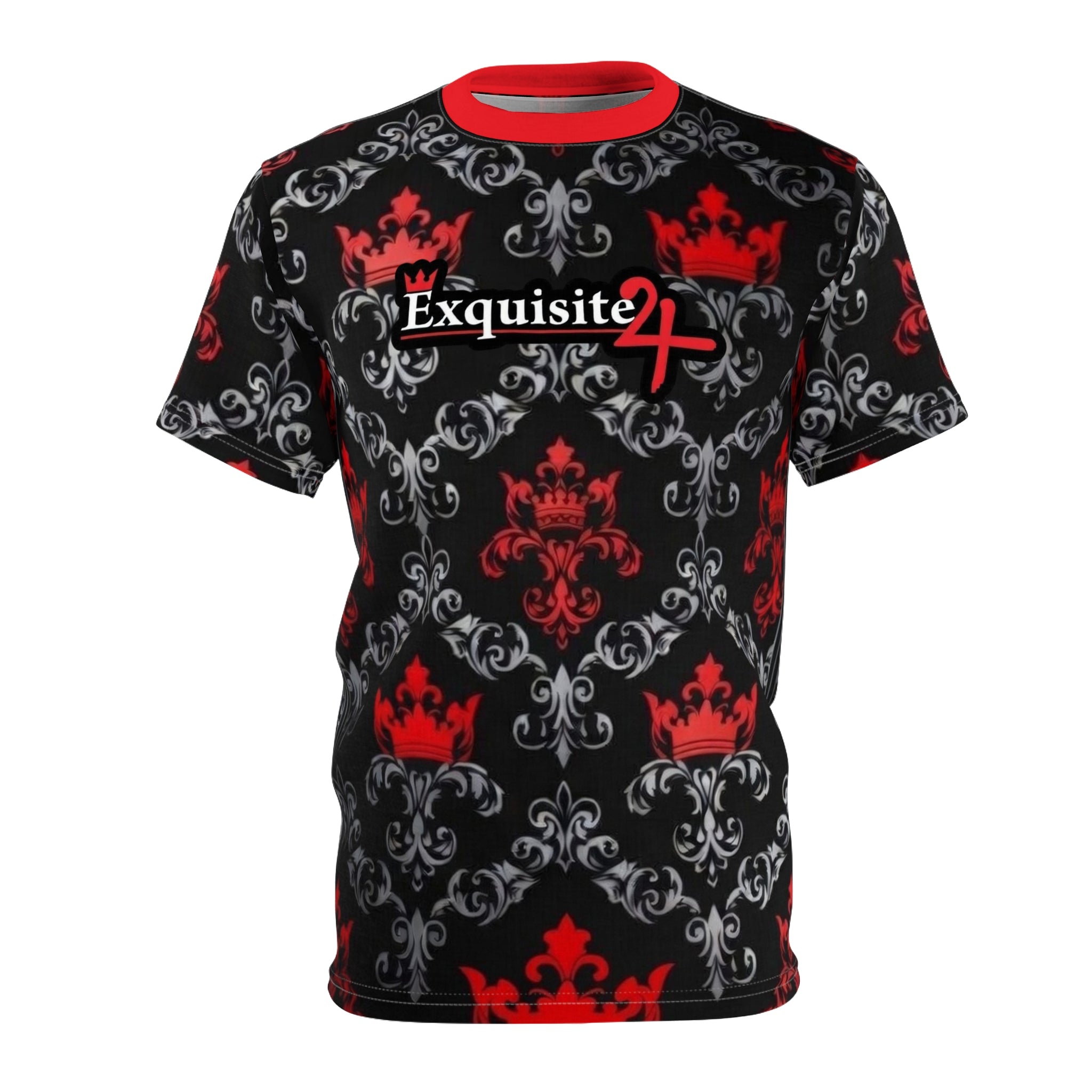 Exquisite 24 Red & Black Damask Tee