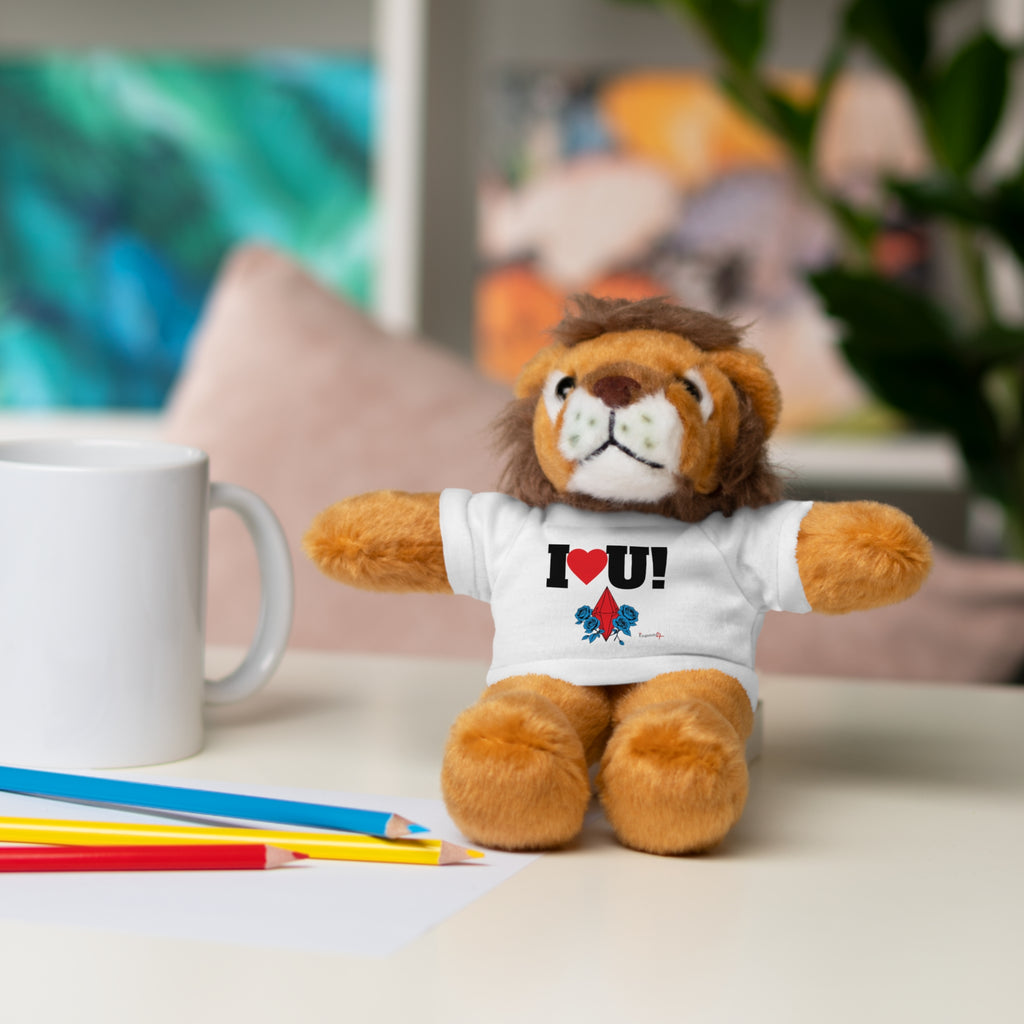 Plush Bear with Branded Tee – Red Diamond and Blue Roses Teddy