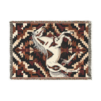 Southwestern Bucking Horse Woven Blanket