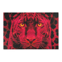 Red Leopard Area Rug – Bold Neon Leopard Accent Rug