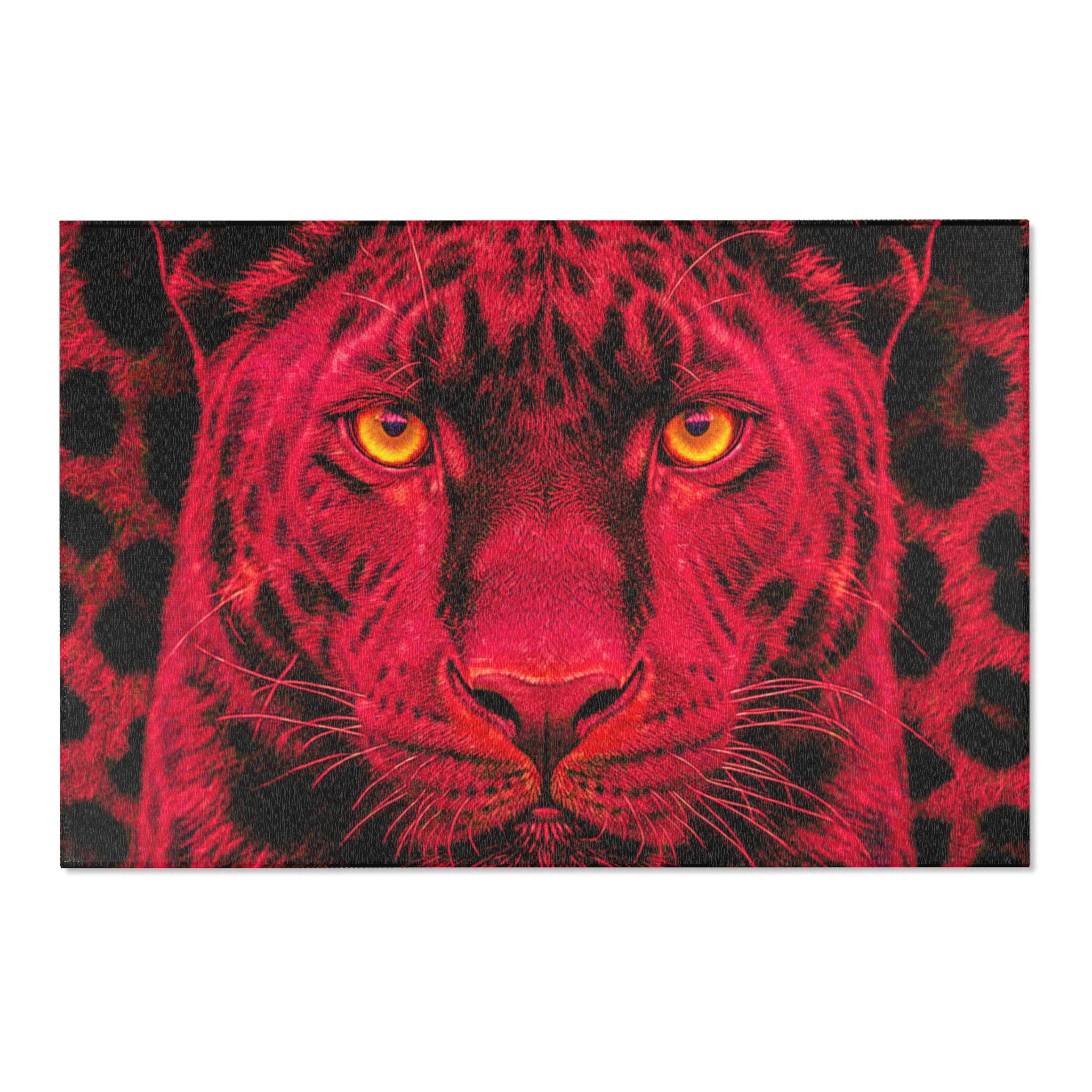 Red Leopard Area Rug – Bold Neon Leopard Accent Rug