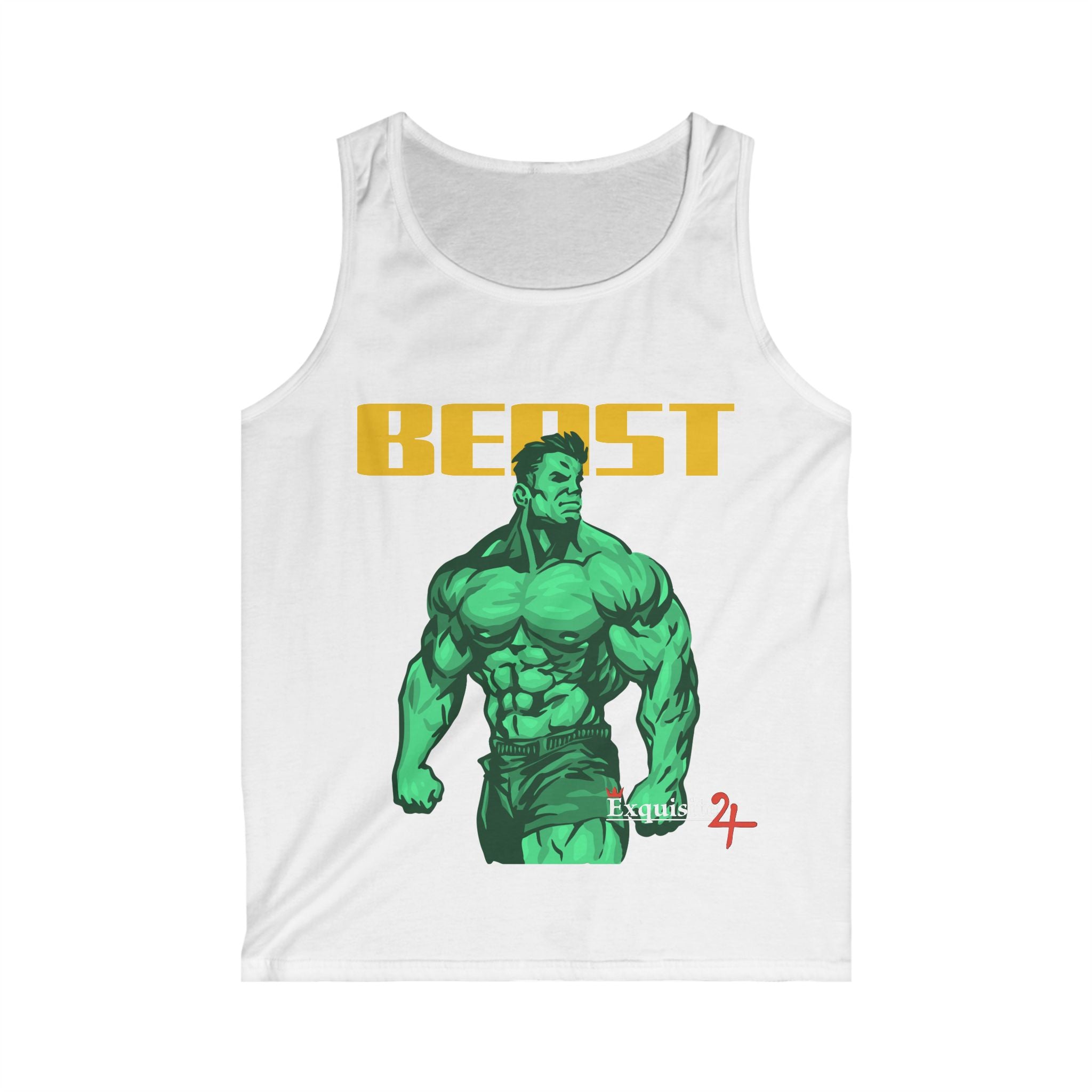 Exquisite 24 Beast Muscle Tank — Men’s Gym Tank Top with Green Hulk-Style Graphic