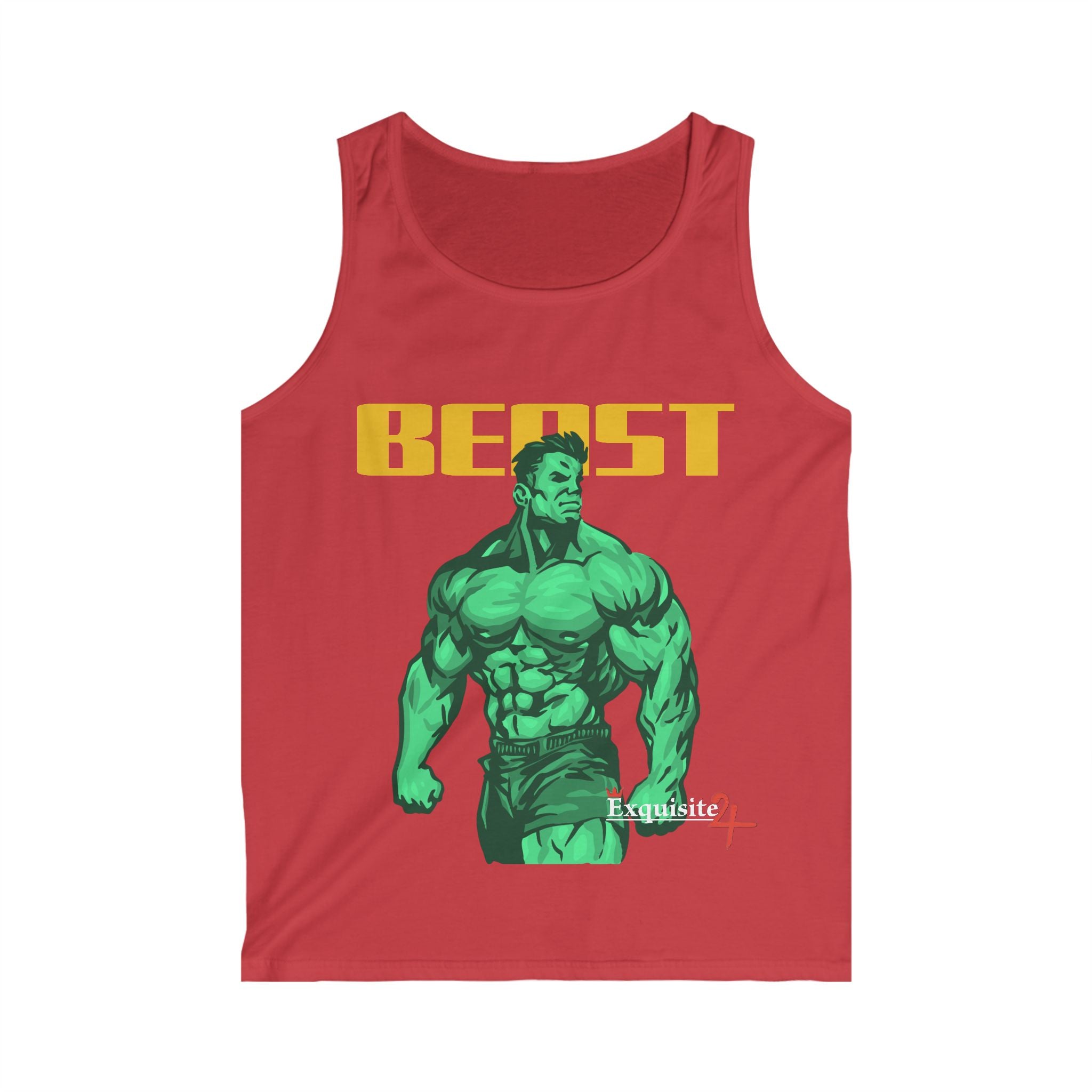 Exquisite 24 Beast Muscle Tank — Men’s Gym Tank Top with Green Hulk-Style Graphic
