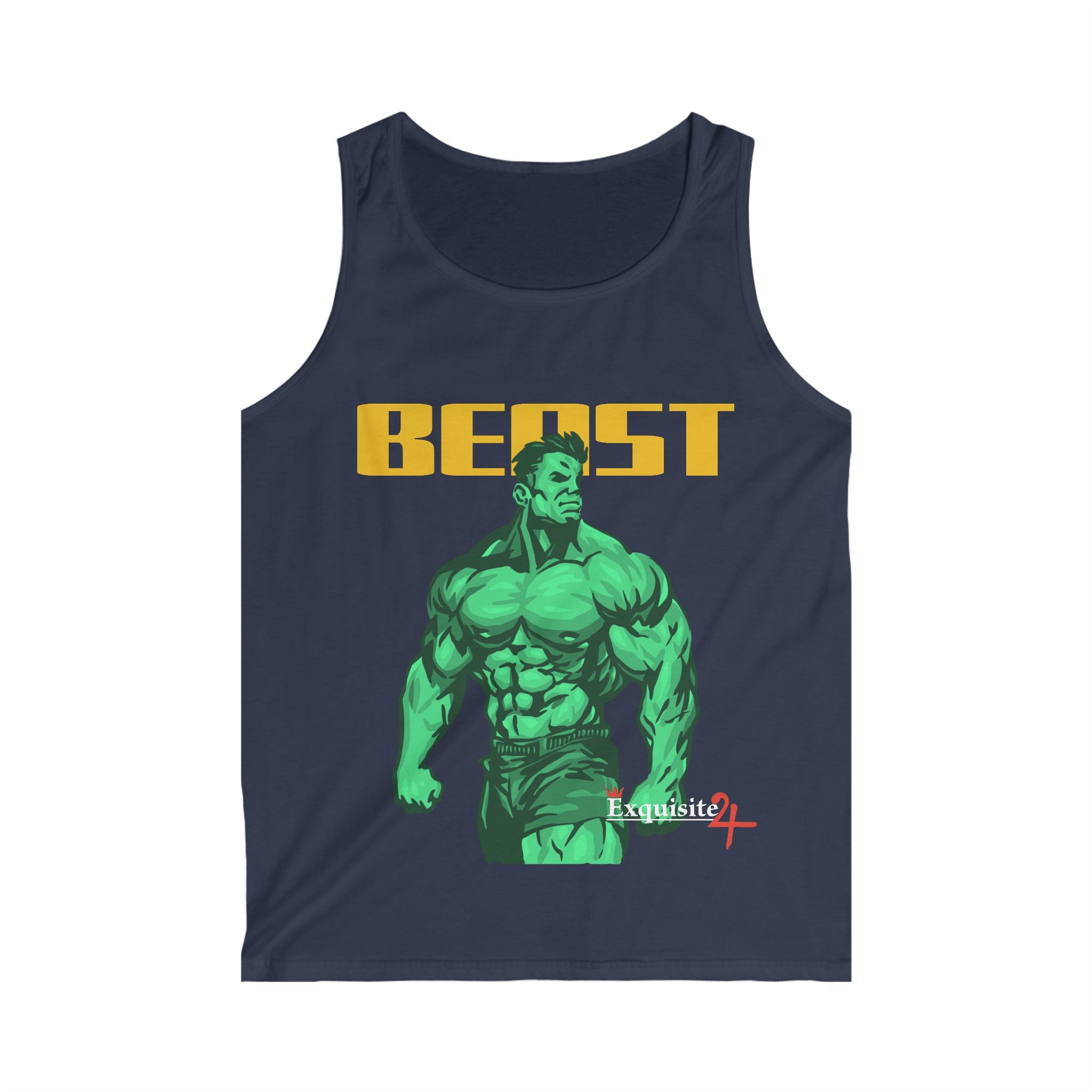 Exquisite 24 Beast Muscle Tank — Men’s Gym Tank Top with Green Hulk-Style Graphic