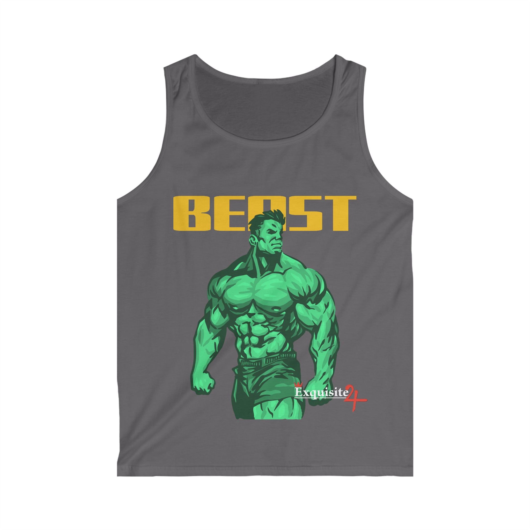 Exquisite 24 Beast Muscle Tank — Men’s Gym Tank Top with Green Hulk-Style Graphic