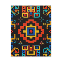 Bold Geometric Aztec Stretched Canvas Wall Art