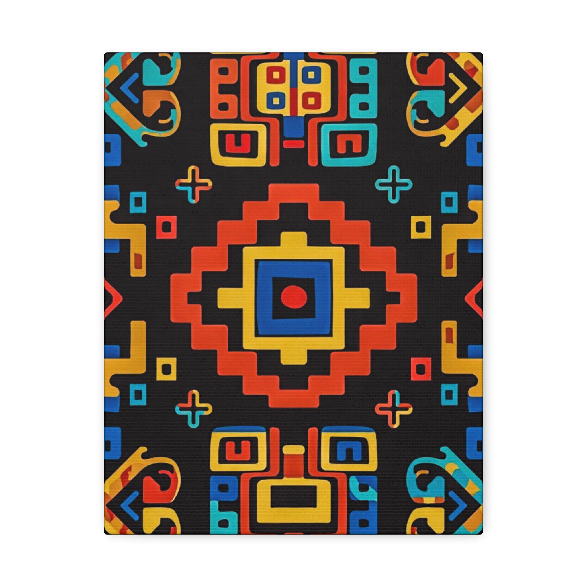 Bold Geometric Aztec Stretched Canvas Wall Art