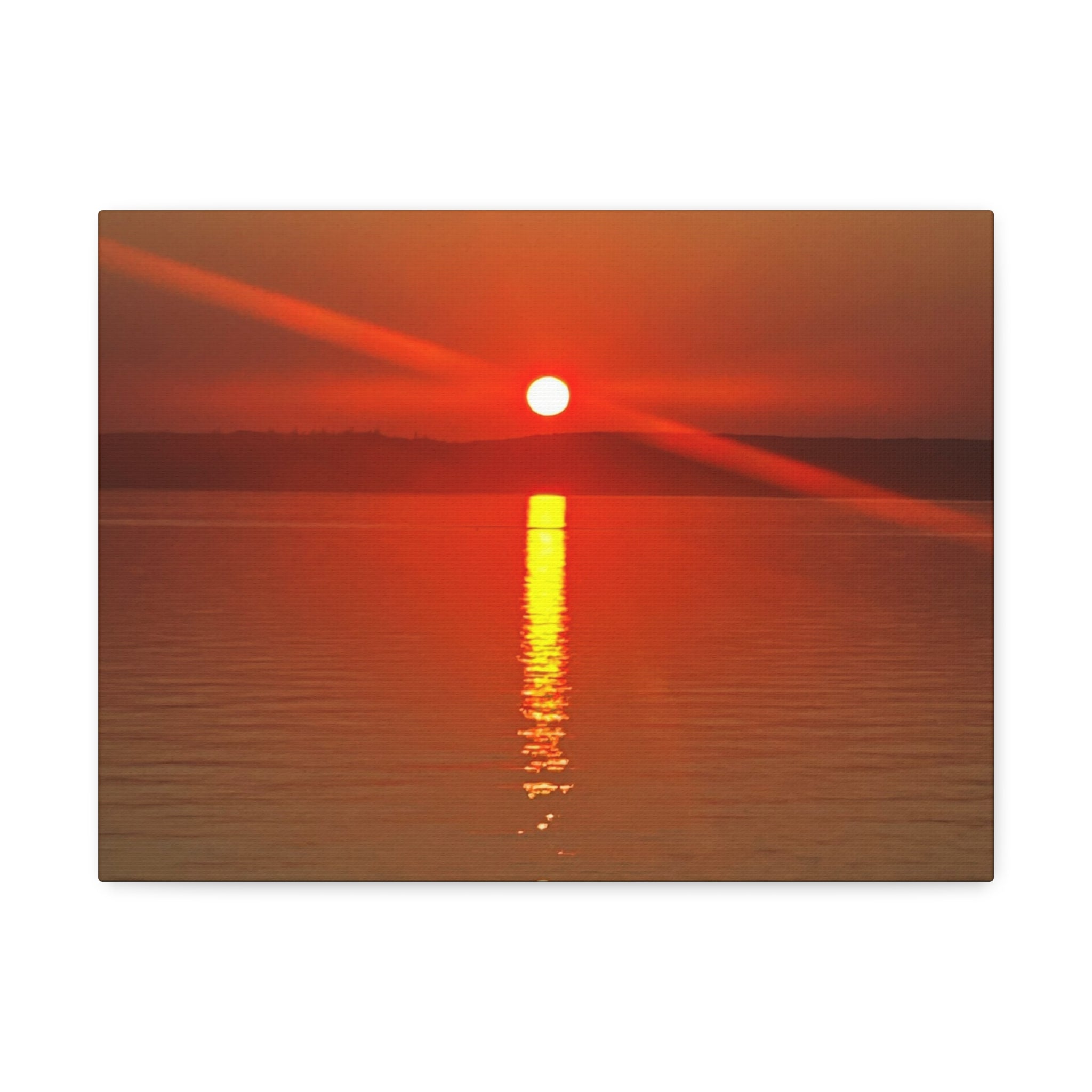 Sunset Reflection Stretched Canvas Wall Art