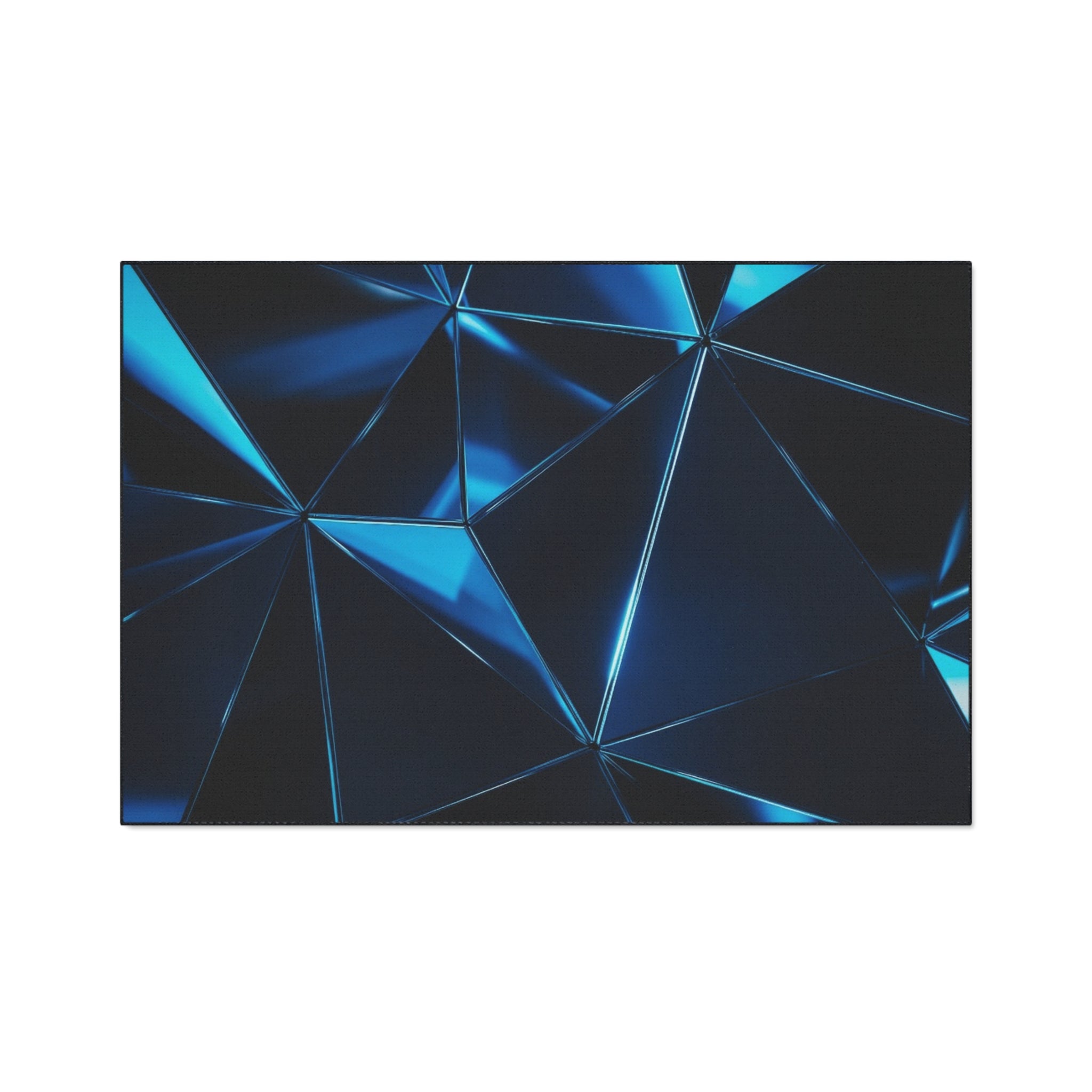 Geometric Blue Prism Floor Mat — Heavy Duty Non-Slip Rug for Entry, Garage & Office