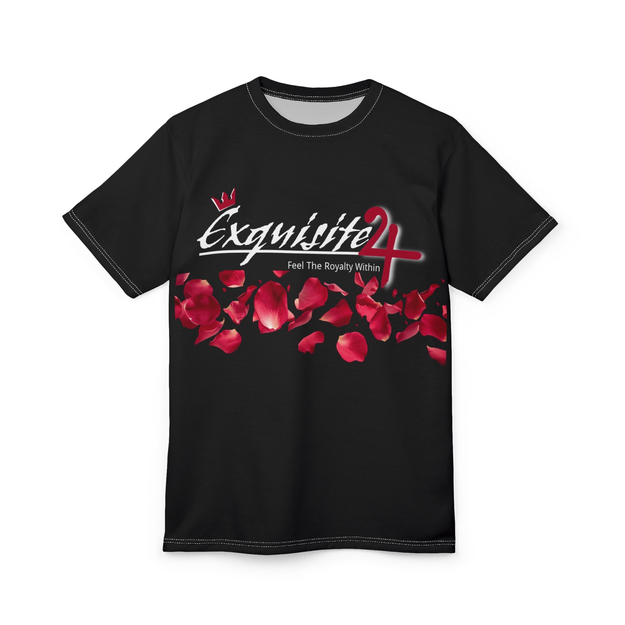 Exquisite 24 Rose Petals Graphic Tee — "Feel The Royalty Within"