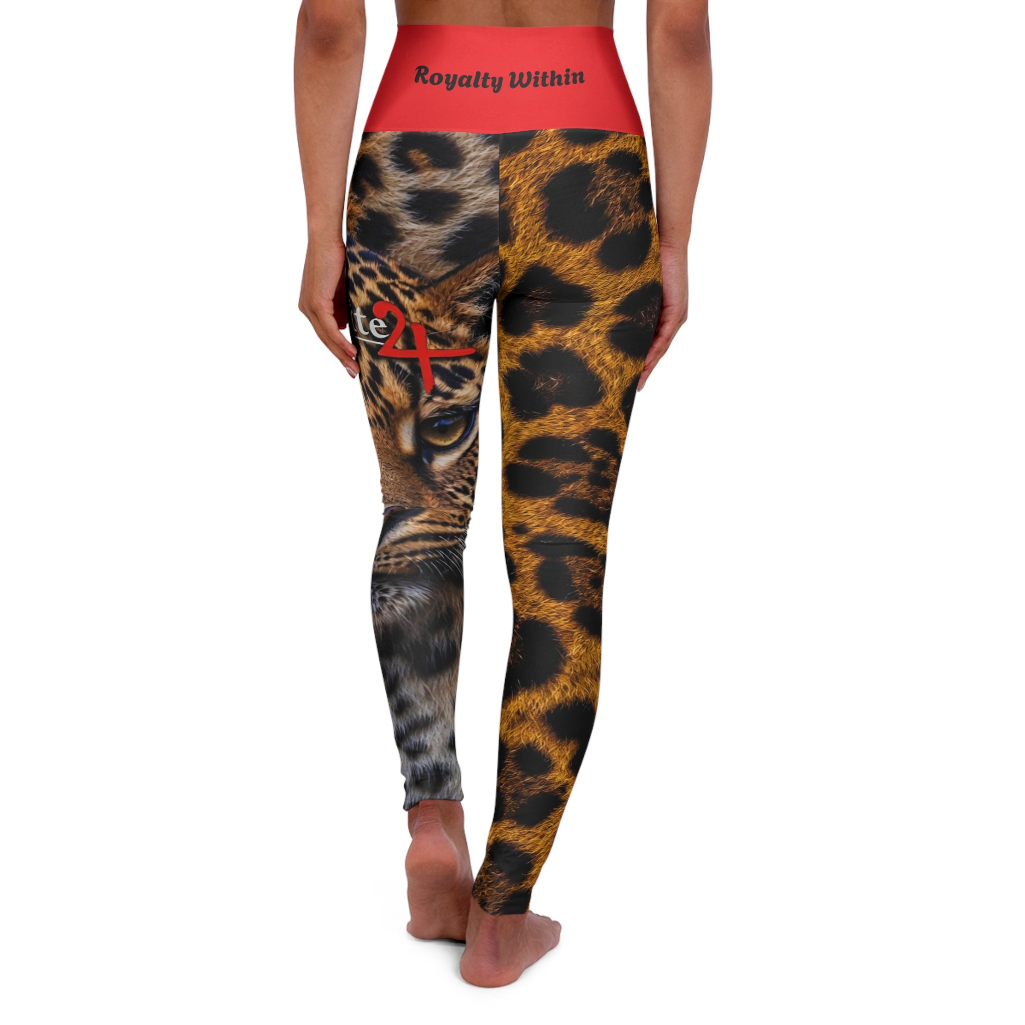 Leopard Face High-Waist Yoga Leggings — Bold Animal Print Activewear