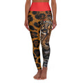 Leopard Face High-Waist Yoga Leggings — Bold Animal Print Activewear