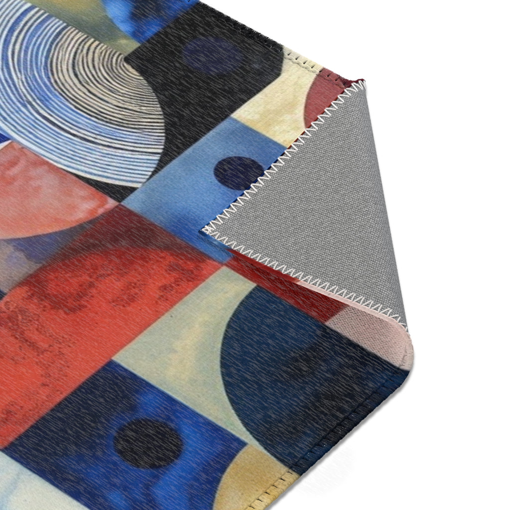 Geometric Color Block Area Rug — Mid-Century Abstract Modern Accent Rug