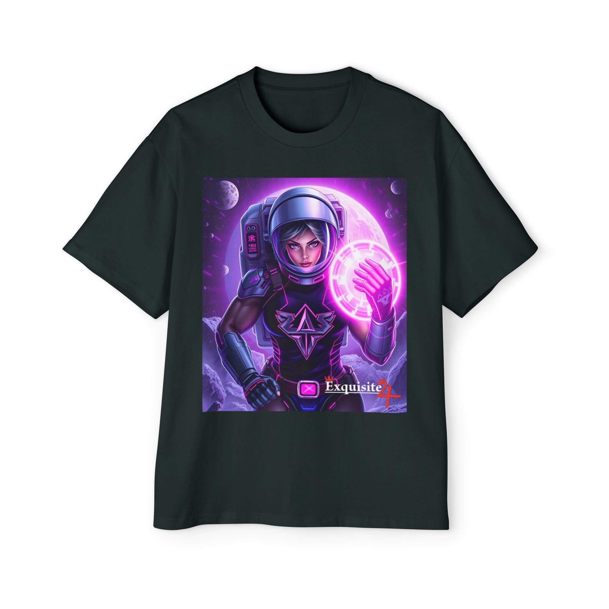 Astronaut Warrior Tee — Neon Space Mage Graphic T-Shirt