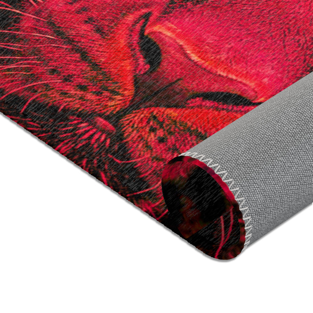 Red Leopard Area Rug – Bold Neon Leopard Accent Rug