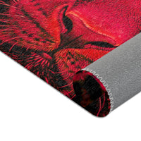Red Leopard Area Rug – Bold Neon Leopard Accent Rug
