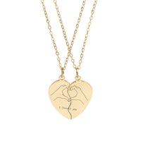 Engravable Break-Apart Heart Necklace Set — Personalized Best Friend Pendant