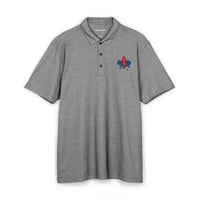 Men's Embroidered  Red Jewel & Blue Roses Crest Polo