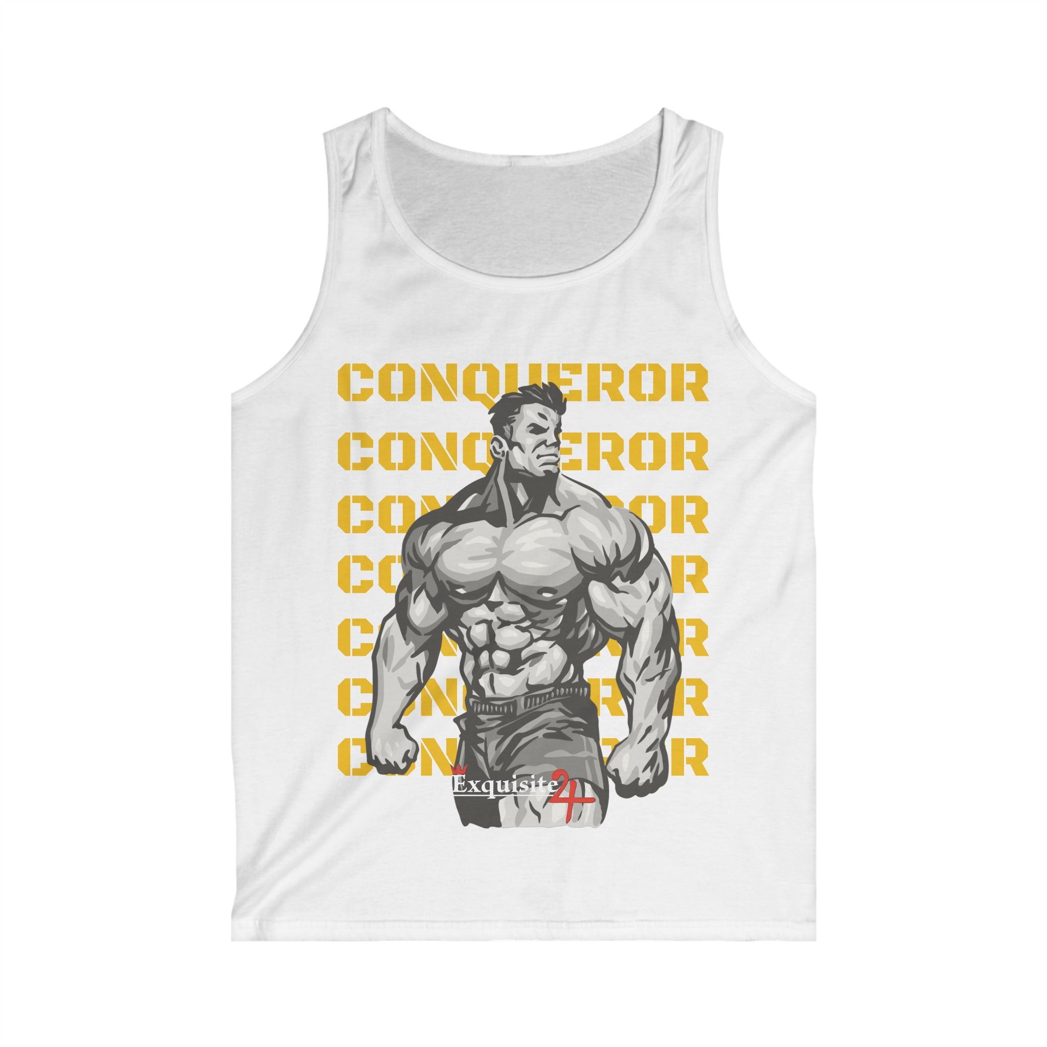 Conqueror Muscular Graphic Tank Top — Men's Gym Fitness Tank with 'Conqueror' Text