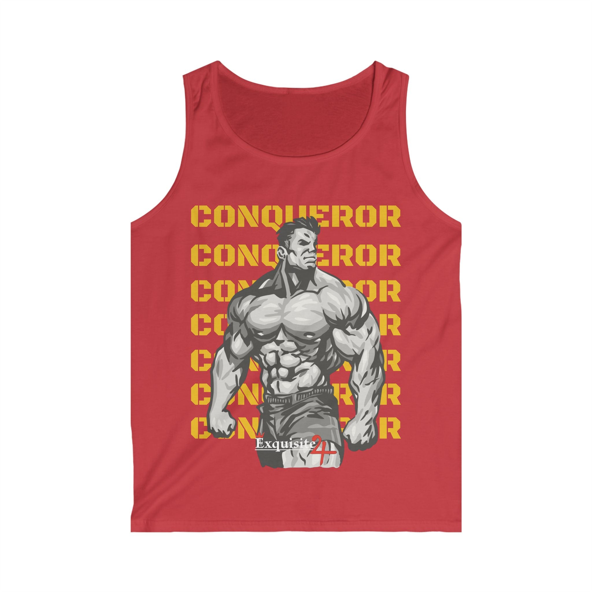 Conqueror Muscular Graphic Tank Top — Men's Gym Fitness Tank with 'Conqueror' Text