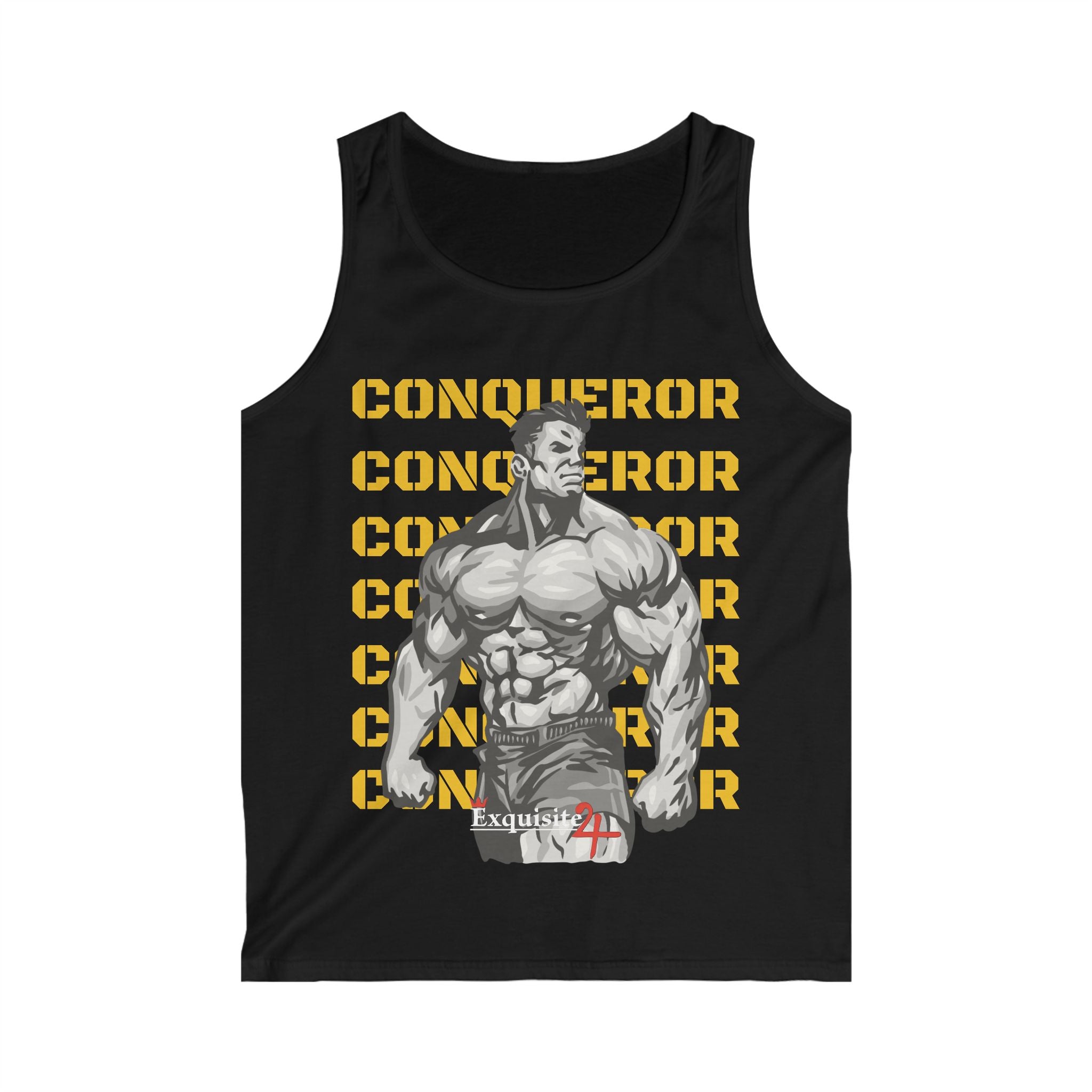 Conqueror Muscular Graphic Tank Top — Men's Gym Fitness Tank with 'Conqueror' Text