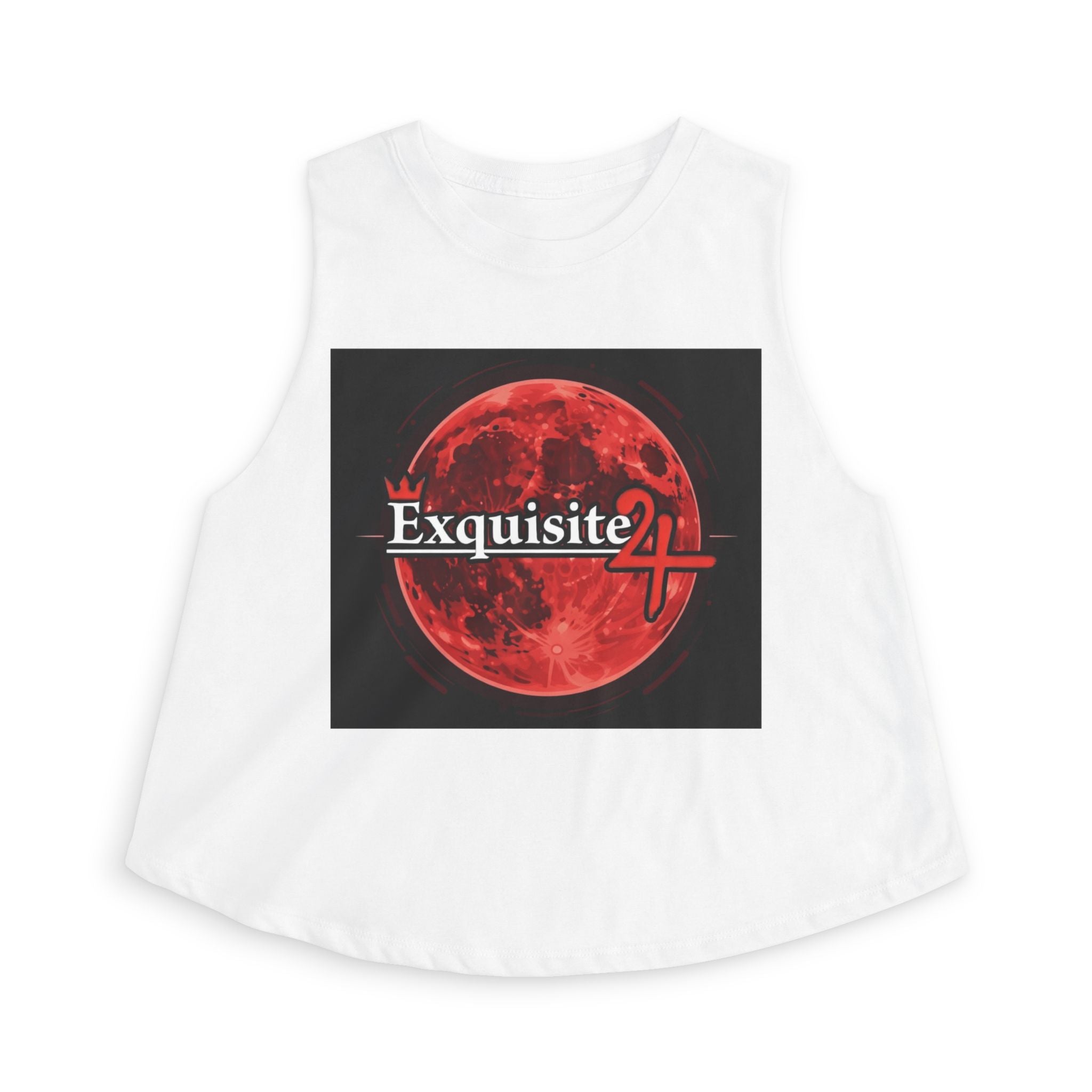 Exquisite Red Moon Crop Top — Women’s Graphic Tank