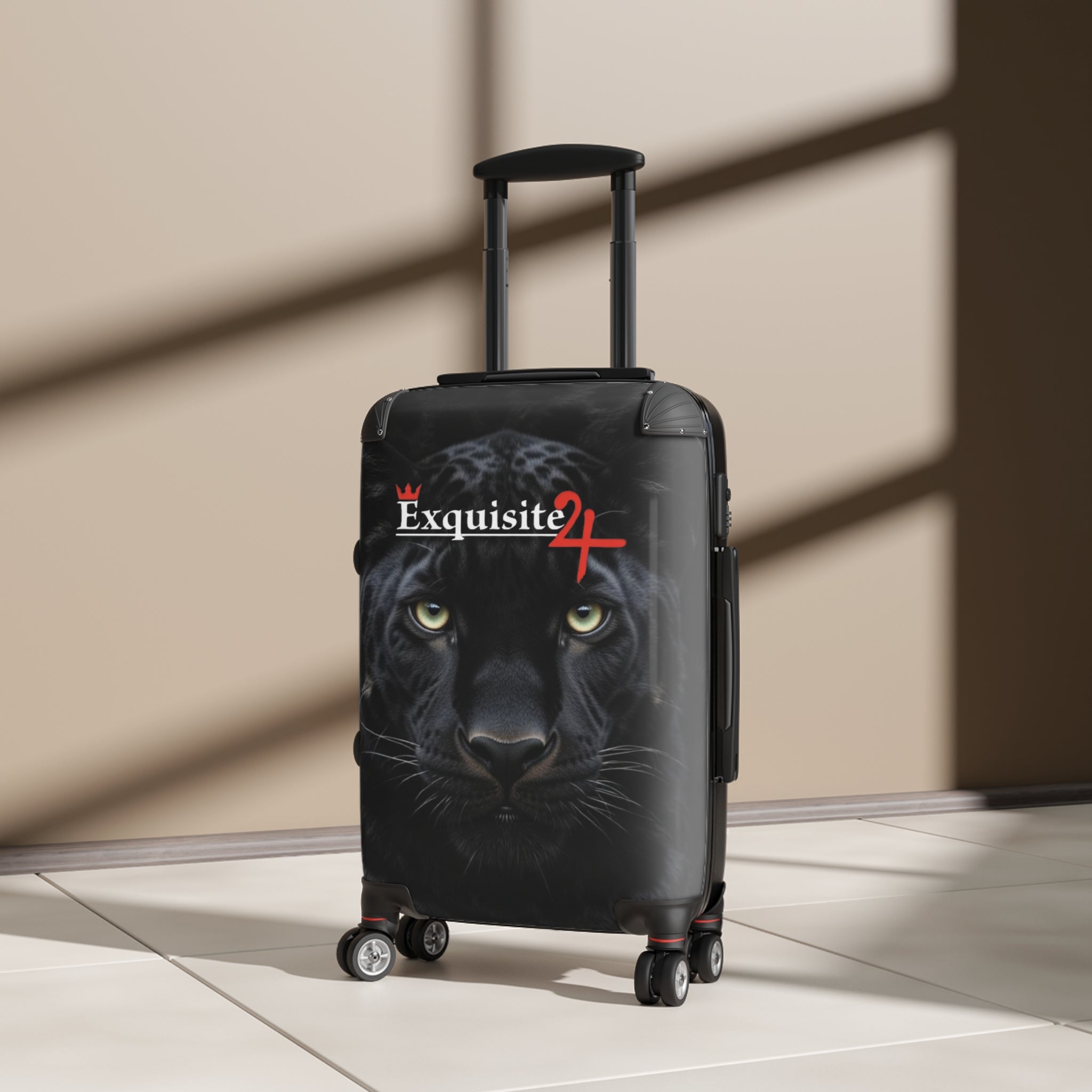 Royal Black Panther Carry-On Suitcase with Exquisite 24 Logo — Bold Travel Luggage