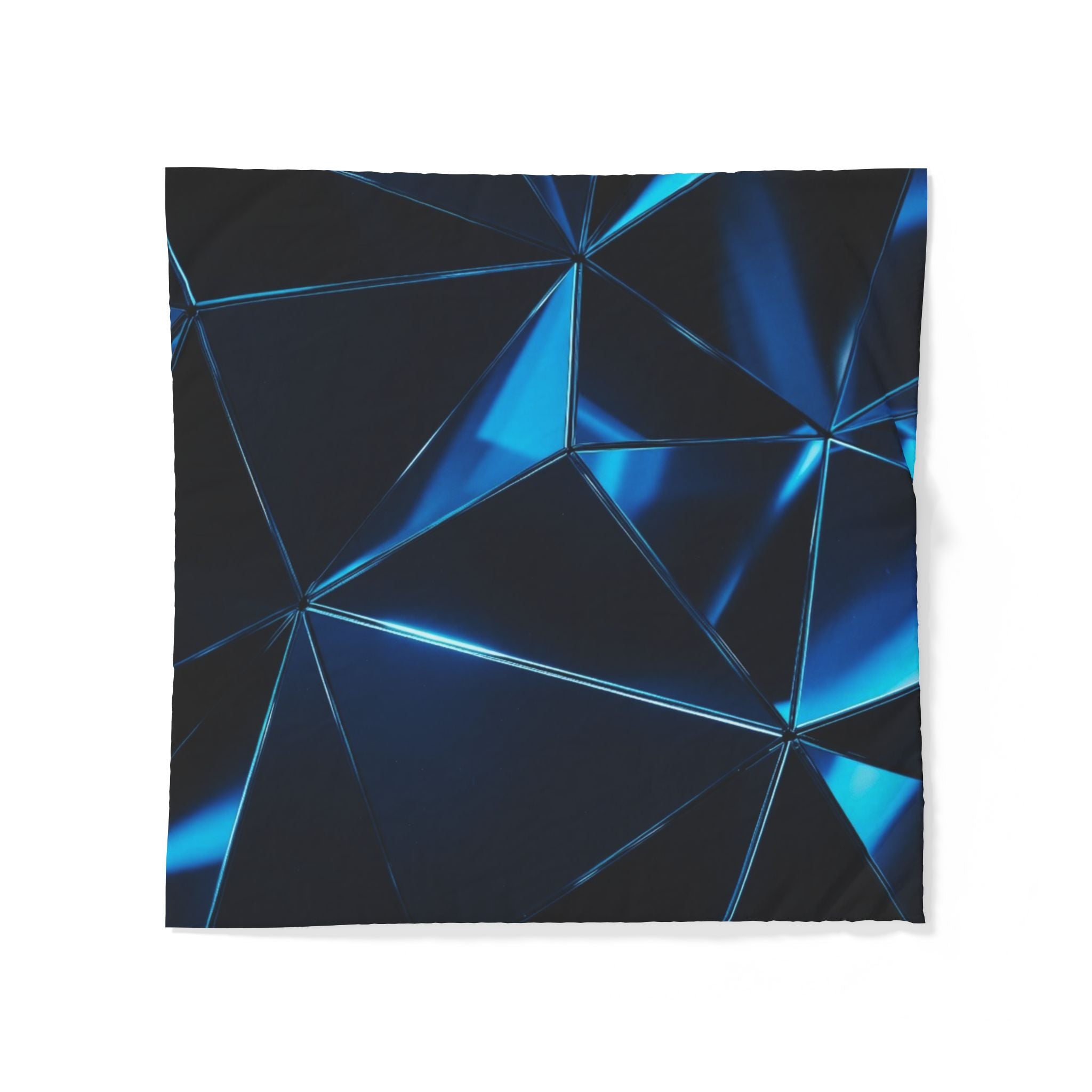 Geometric Blue Crystal Cotton Duvet Cover