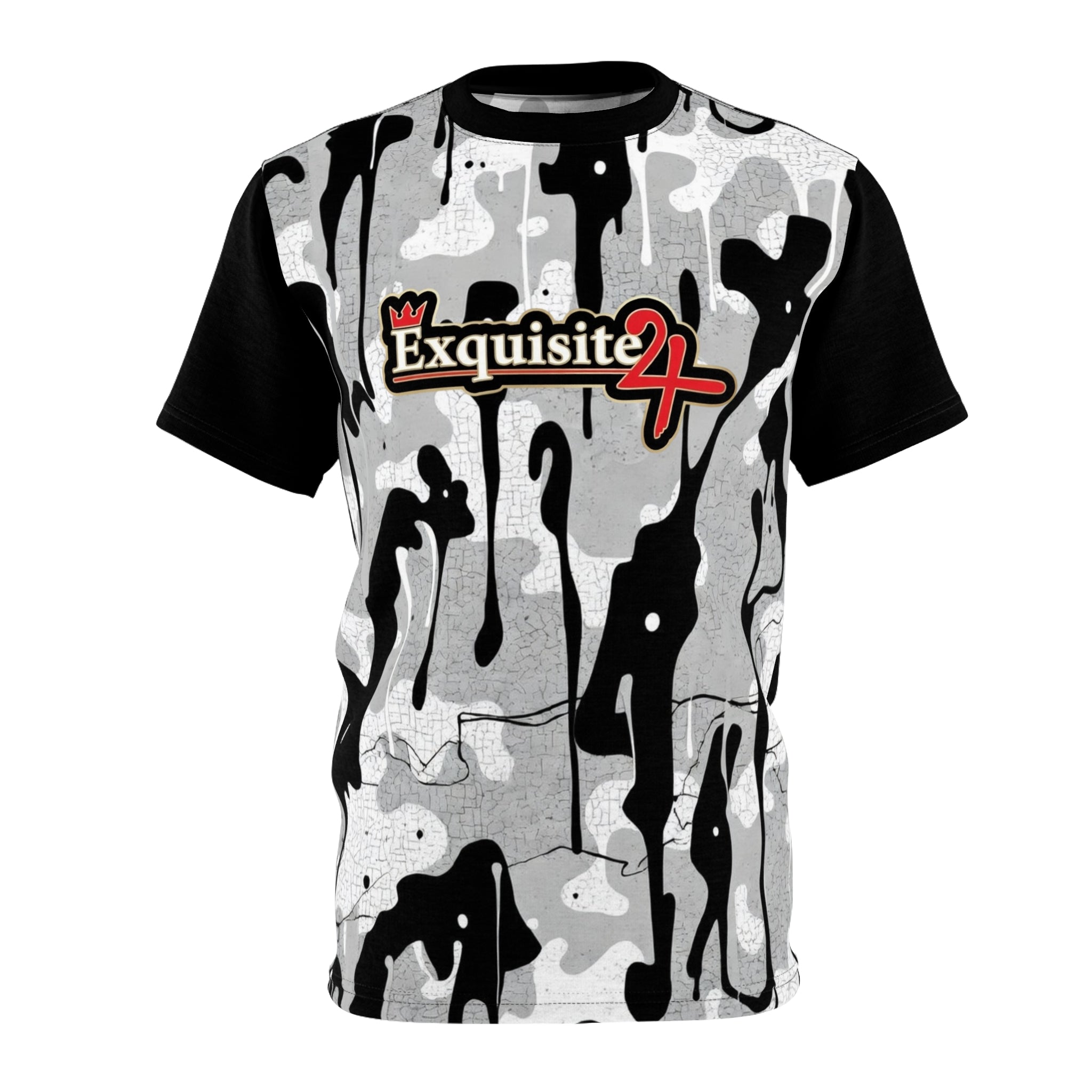 Exquisite 24 Black & White Camo Drip Tee
