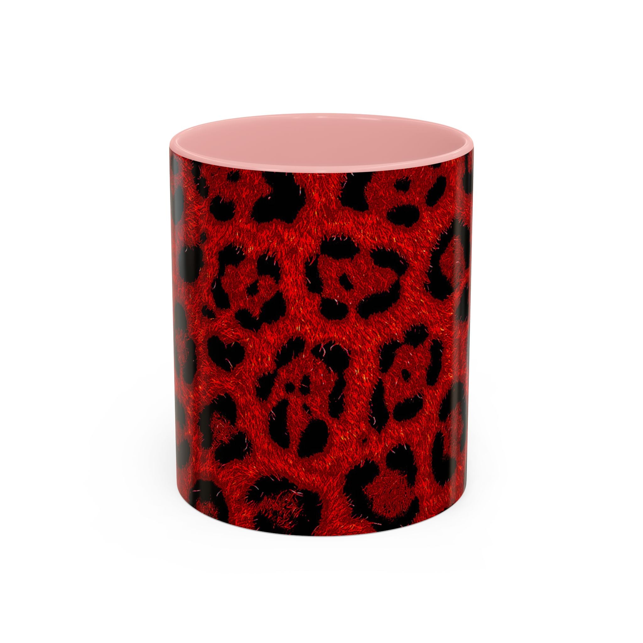 Red Leopard Print Accent Coffee Mug (11/15oz)