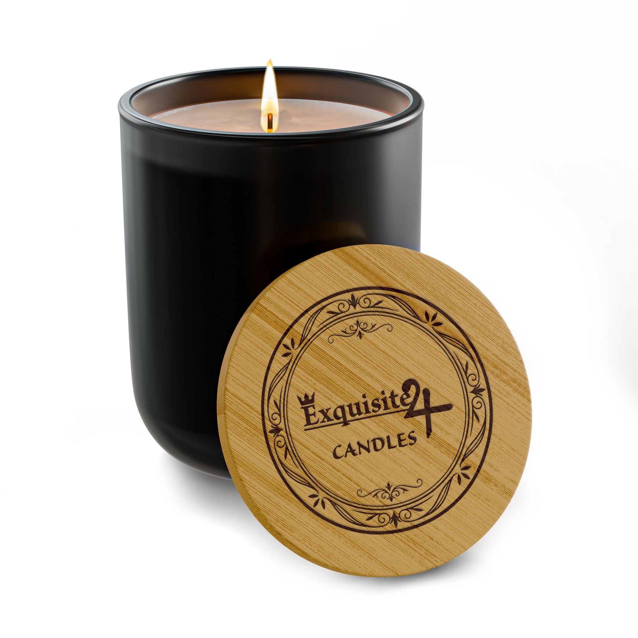 14oz Engraved Scented Soy Candle — Premium Bamboo Lid, Luxury Home Fragrance