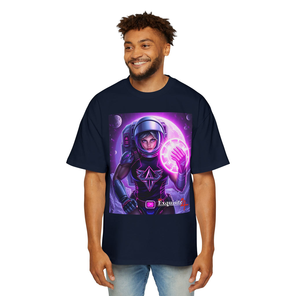 Astronaut Warrior Tee — Neon Space Mage Graphic T-Shirt