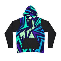 Starburst Neon Graffiti Hoodie - Bold All-Over Print Athletic Pullover