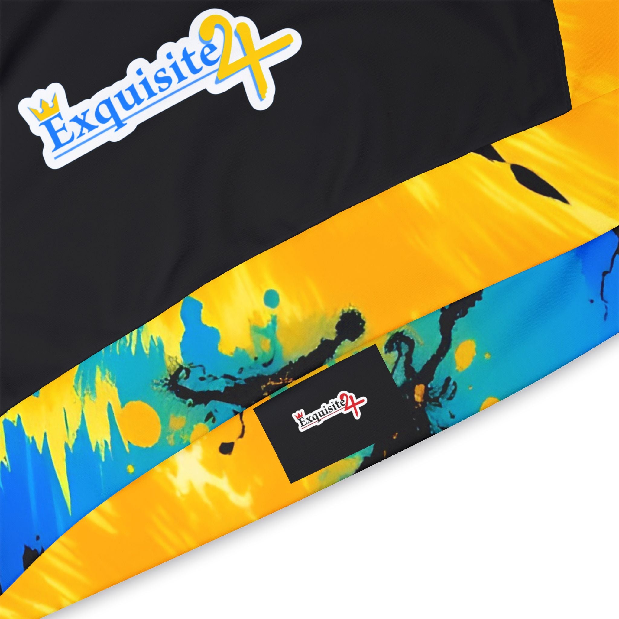 Tie-Dye Spiral Athletic Hoodie – Blue & Yellow Swirl Performance Pullover