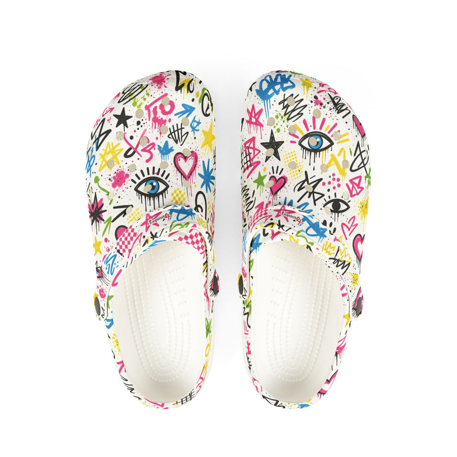 Graffiti Heart & Eye EVA Foam Clogs