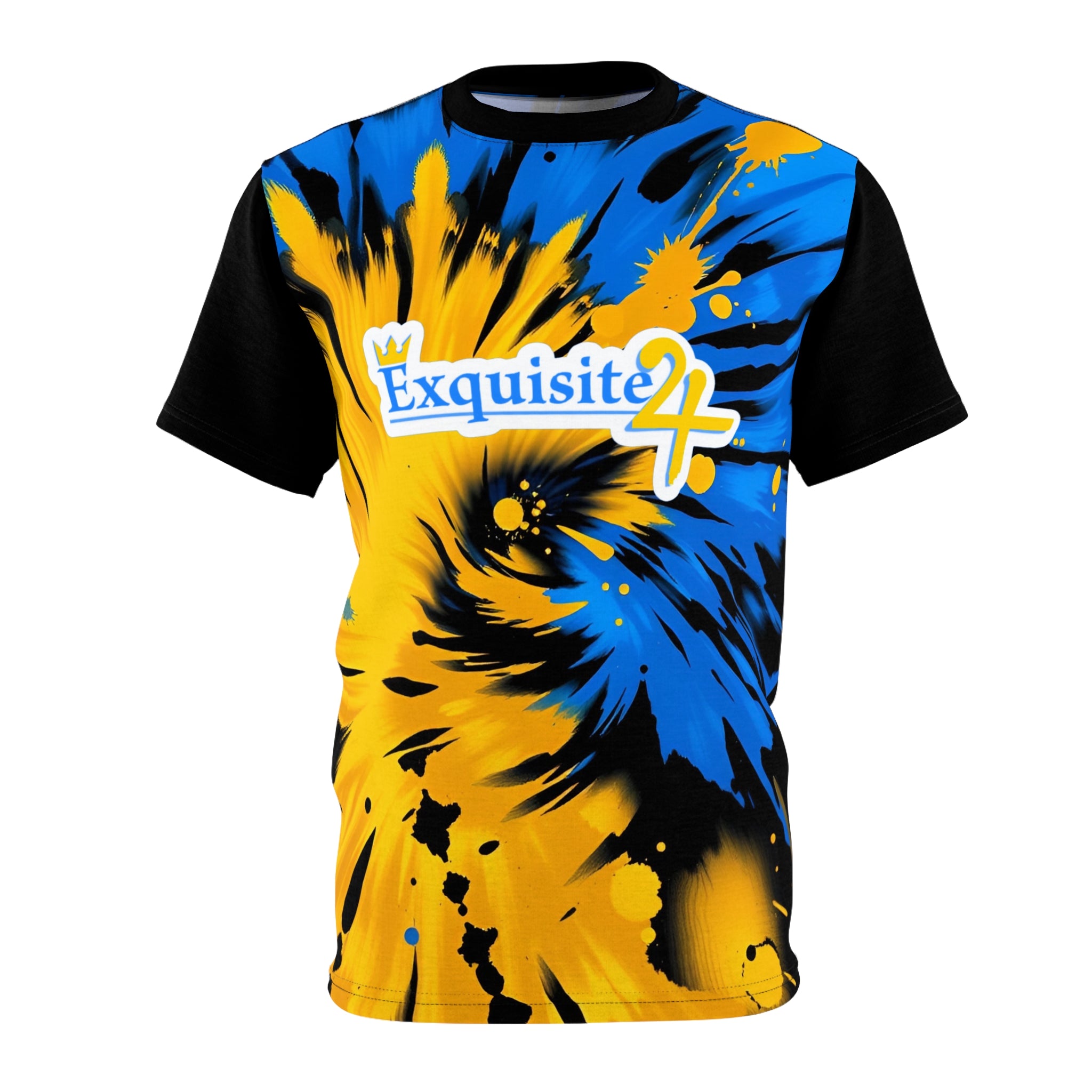 Exquisite 24 Tie-Dye Blue & Yellow Swirl Tee