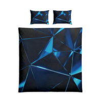 Geometric Blue Crystal Cotton Duvet Cover Set